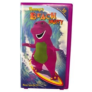 Barney’s Beach Party White VHS Tape 2001 Clamshell Case Never Seen On TV 90s kid